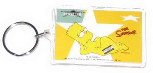 Simpsons Bart Star Censored Hot Properties Lucite Acrylic Keychain SK154