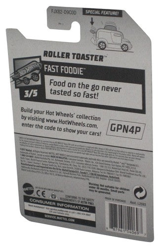 Hot Wheels Fast Foodie #3/5 (2017) Silver Roller Toaster Toy Car 69/365
