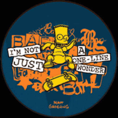 Simpsons Bart One Line Wonder Button SB3302