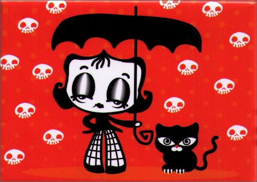 Dire Delia Black Cat Umbrella Magnet BM1335