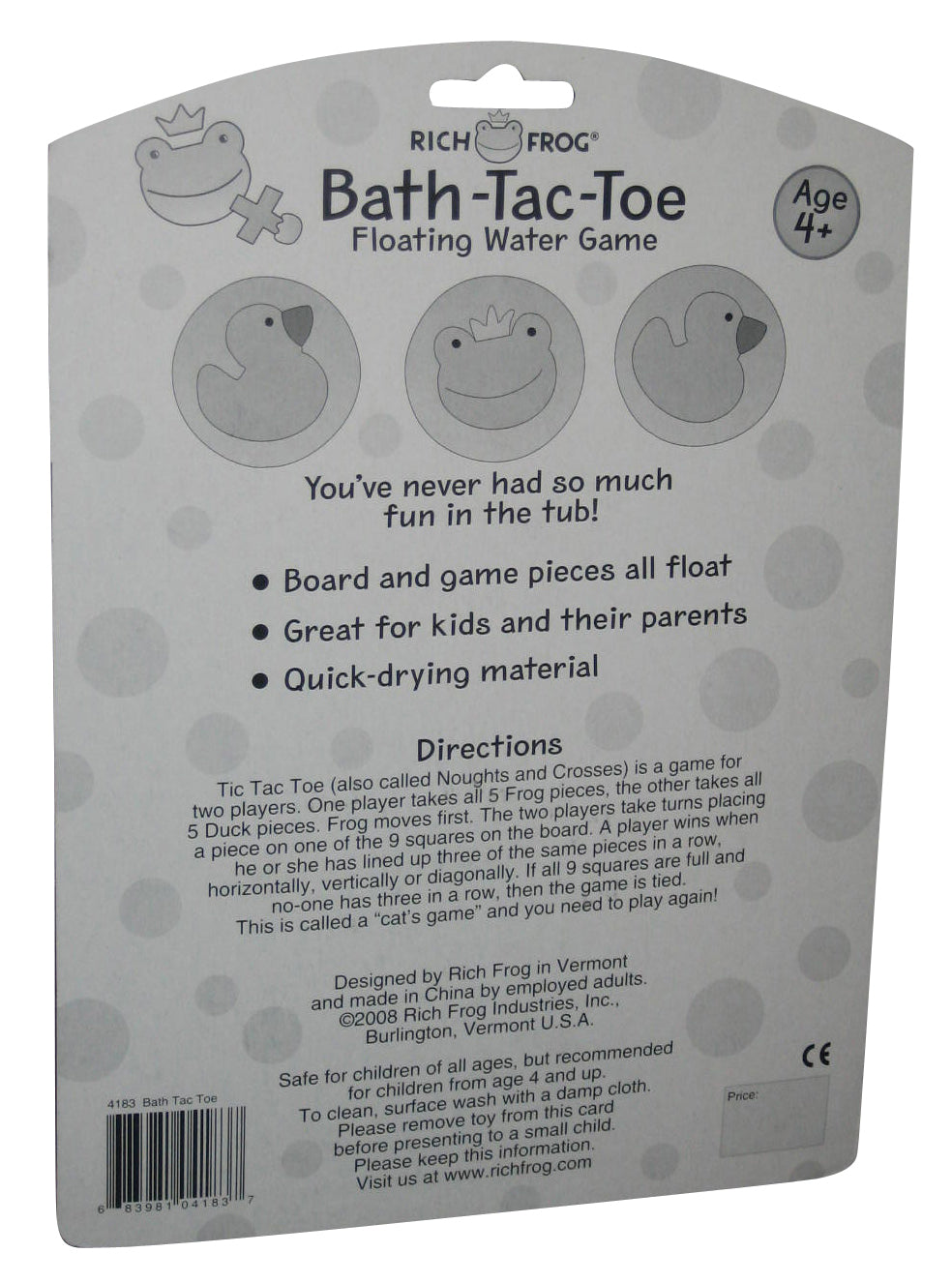 Bath-Tac-Toe Floating Water Game