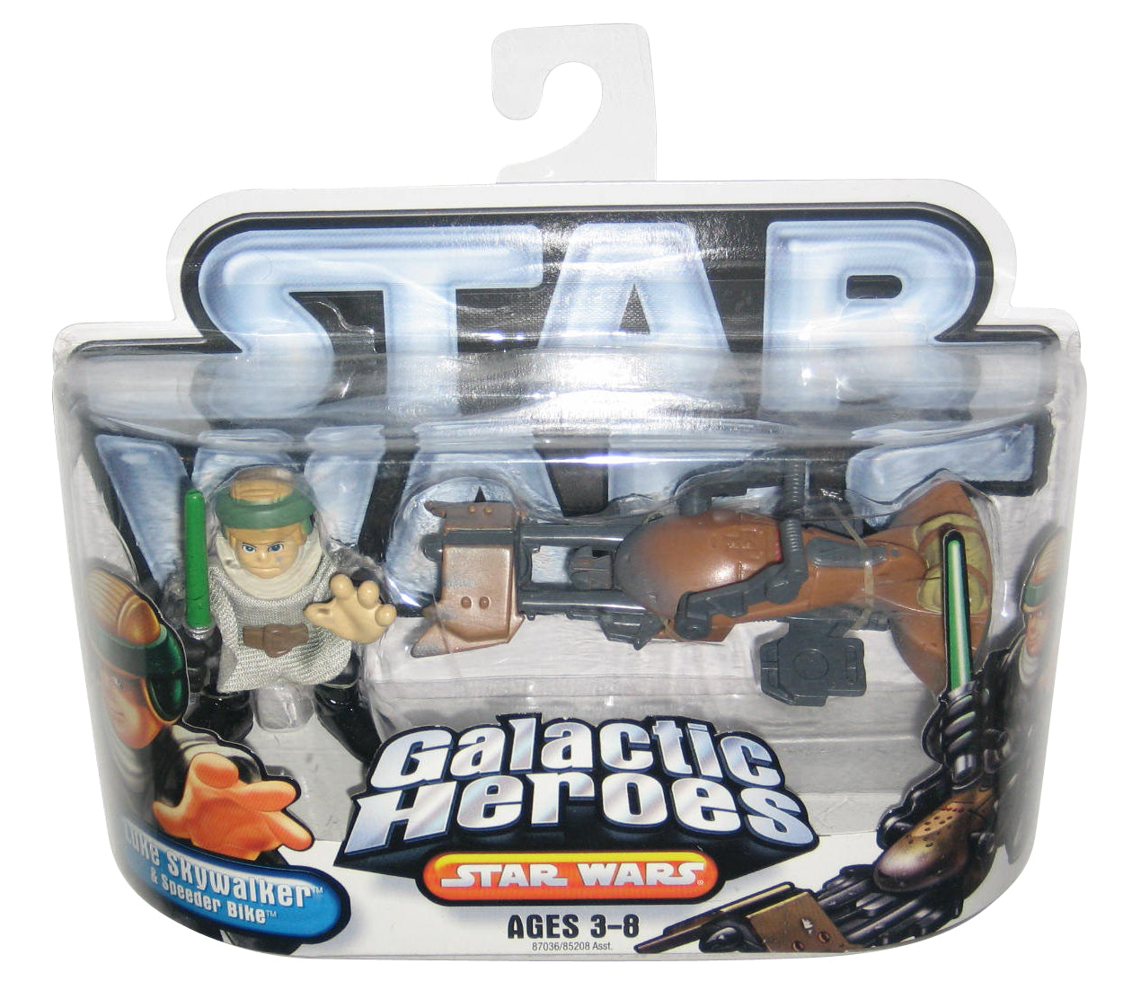 Star Wars Galactic Heroes (2007) Luke Skywalker & Speeder Bike Hasbro Figure Set