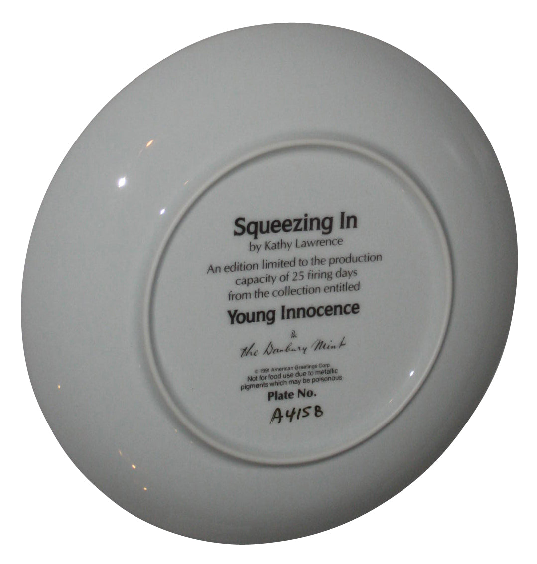 Squeezing In Mom Kids Hug Young Innocence by Kathy Lawrence Plate (1991) Bradford Mint