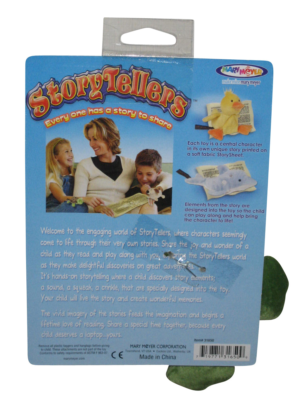 Mary Meyer Story Tellers Frog Kids Children Toy Plush w/ Special Pouch