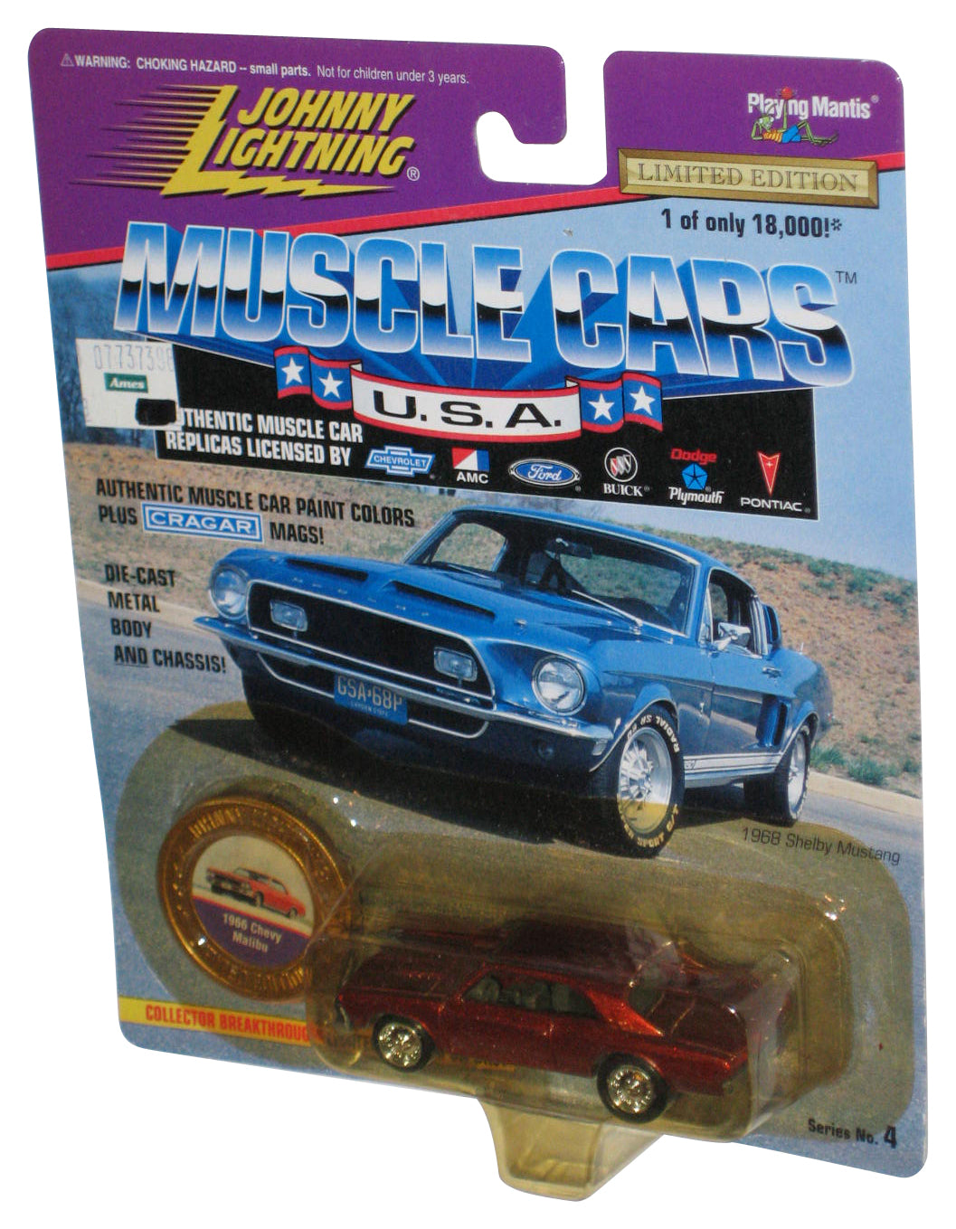 Johnny Lightning Muscle Cars 1966 Chevy Malibu Red Die-Cast Toy Car