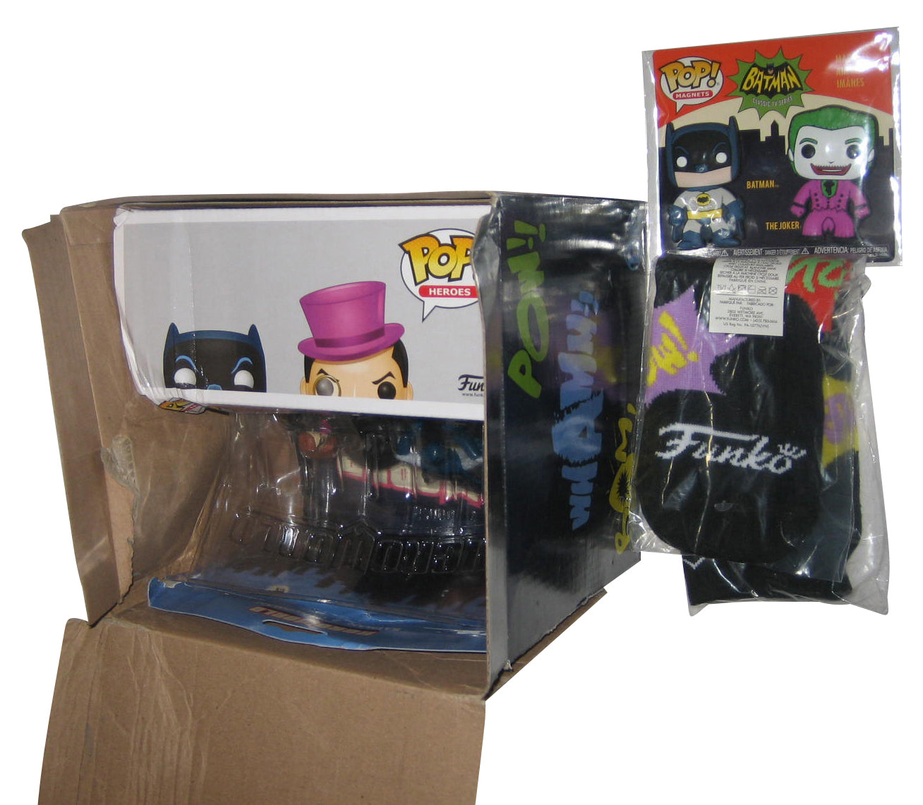 DC Comics Batman Classic TV Series Funko 7pc Box Set - (Socks, Magnets & Vinyl Figures)