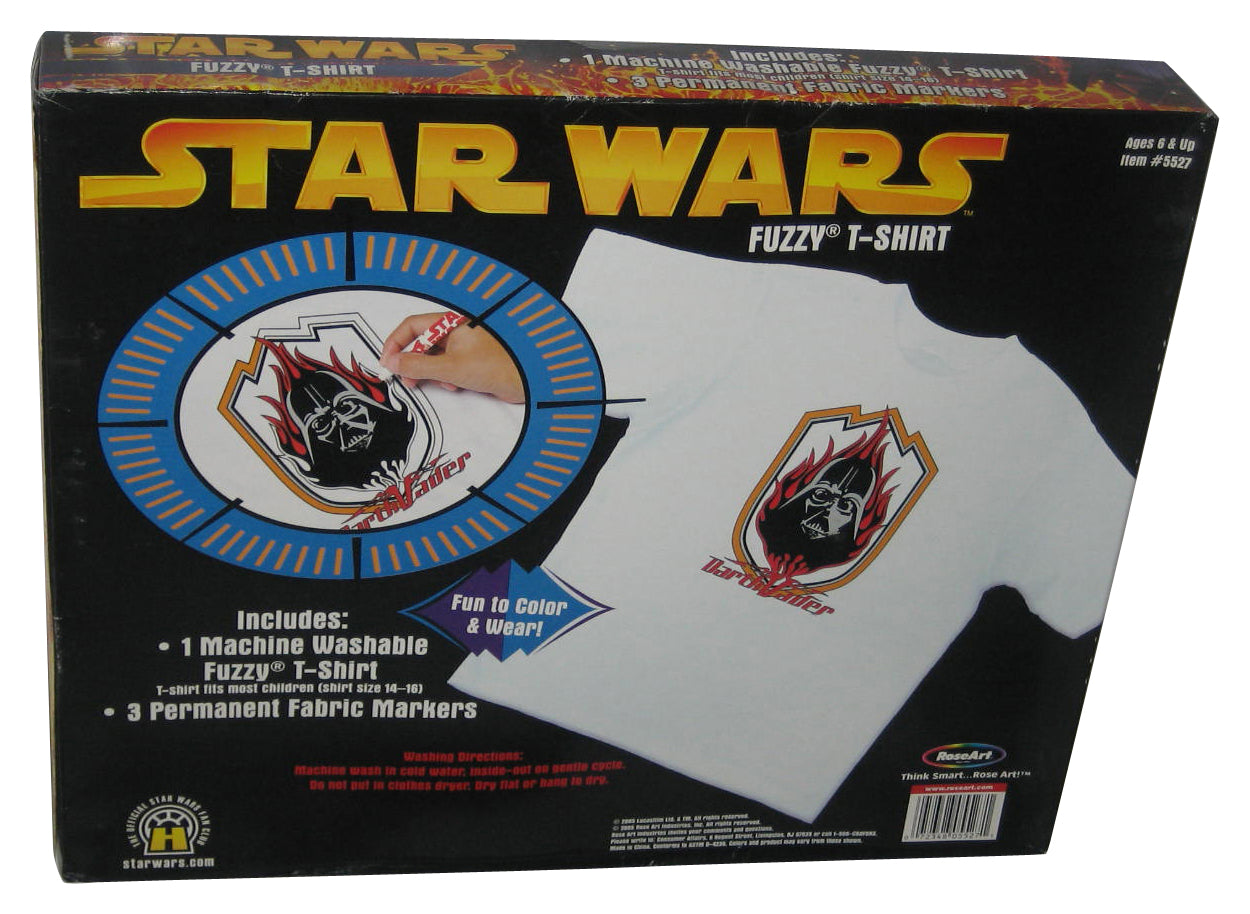 Star Wars Darth Vader Fuzzy T-Shirt (2005) Roseart Marker Kit - (Kids Size 14-16)