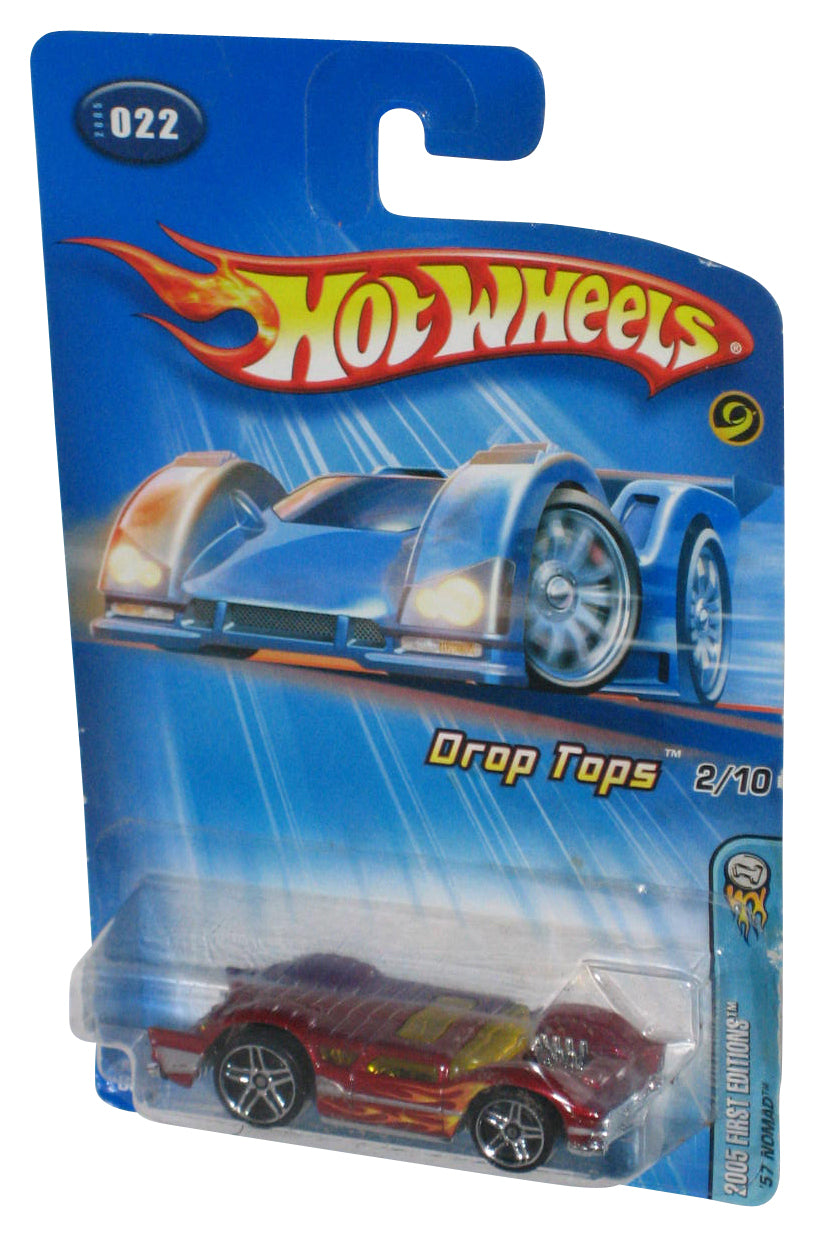 Hot Wheels Drop Tops 2/10 2005 First Editions Red '57 Nomad Toy Car 022 - (Minor Shelf Wear)