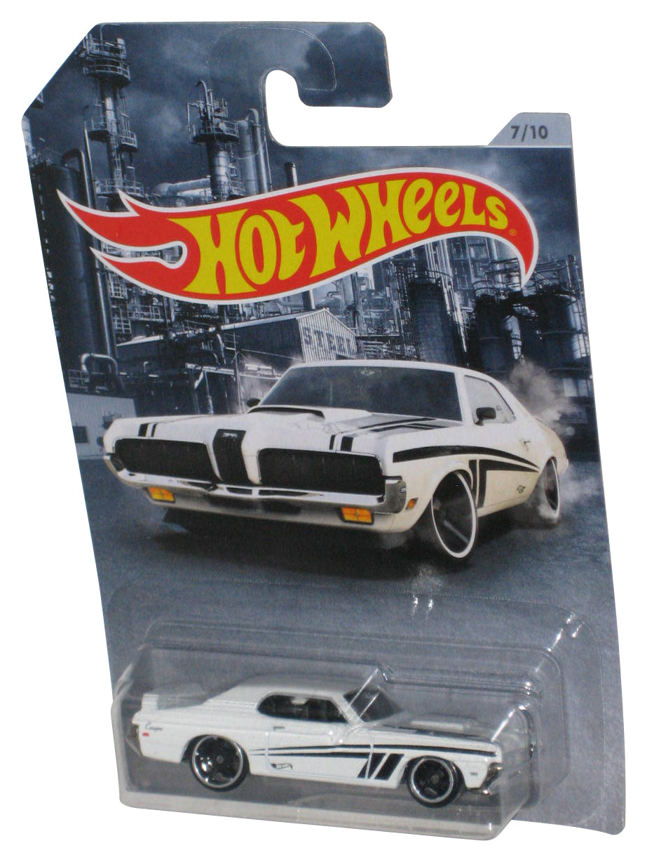Hot Wheels American Steel Muscle (2018) White '69 Mercury Cougar Car 7/10 - (Cracked Plastic)