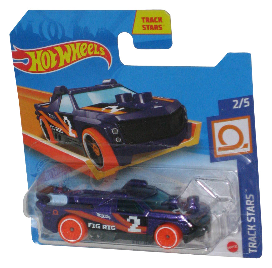 Hot Wheels Track Stars (2018) Fig Rig Short Card Purple Toy Car 2/5 - (Cracked Plastic)