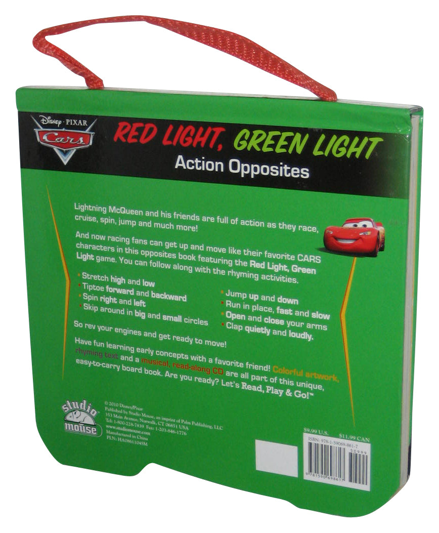Disney Cars Red Green Light Action Opposites Board Book w/ Music & Read-Along CD