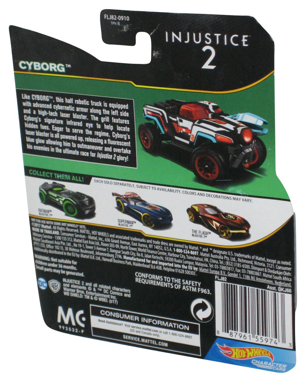 DC Comics Injustice 2 Cyborg Hot Wheels (2017) Character Cars Toy Car 5/5