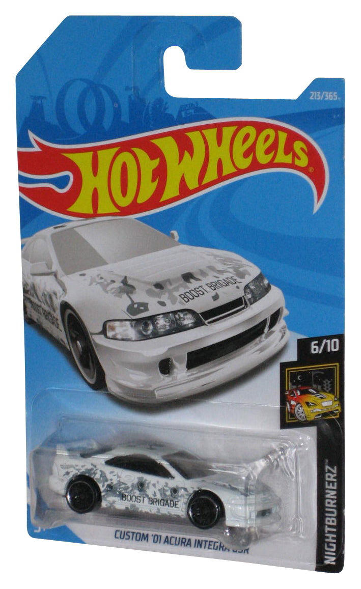 Hot Wheels Nightburnerz 6/10 (2017) White Custom '01 Acura Integra GSR Car 213/365