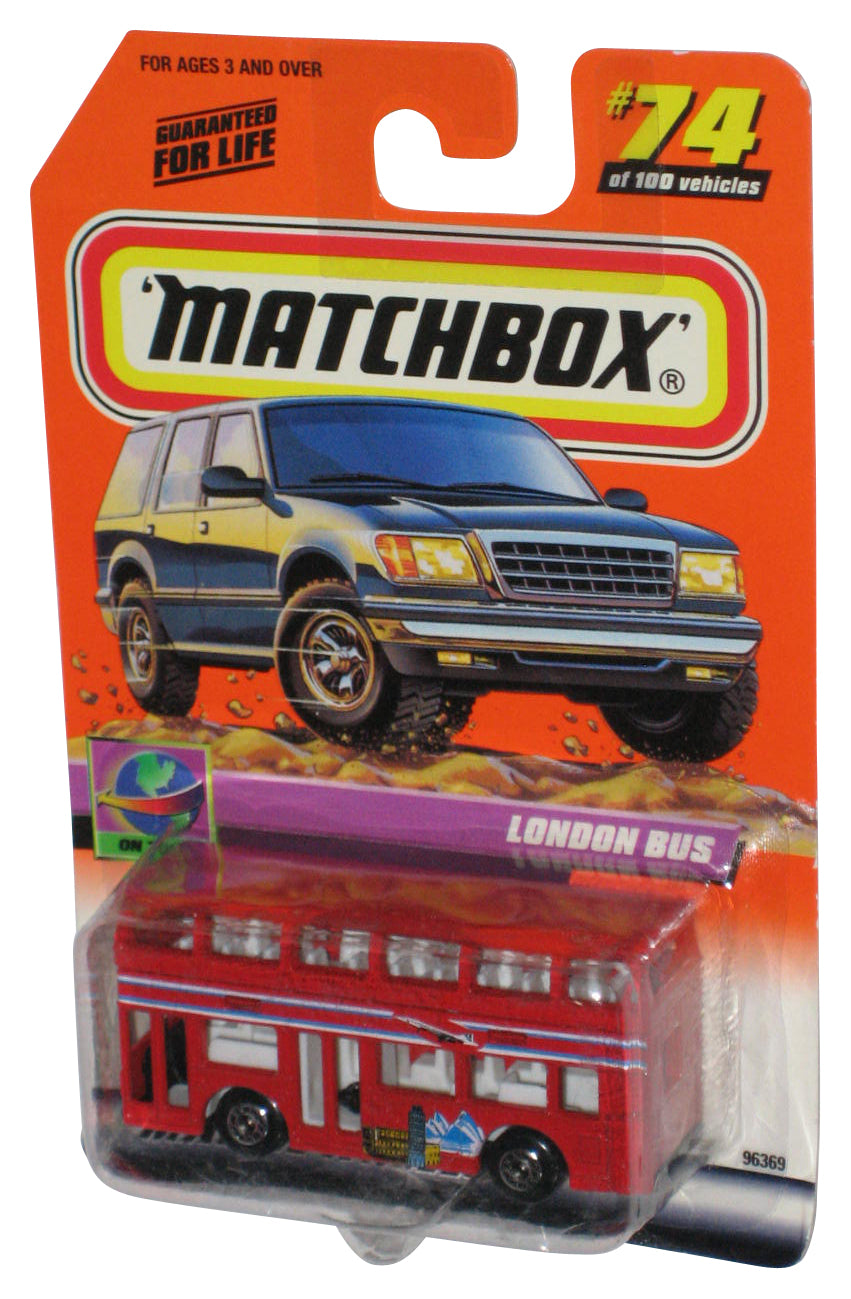 Matchbox On Tour (1999) Mattel Red London Bus Toy #74/100 - (Cracked Plastic)