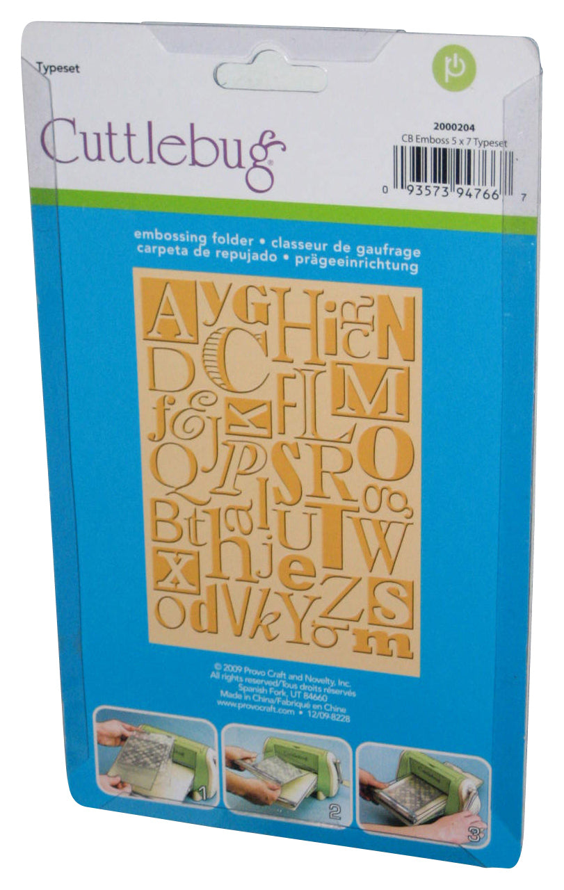 Cricut Cuttlebug 5-Inch-by-7-Inch Embossing Folder Typeset