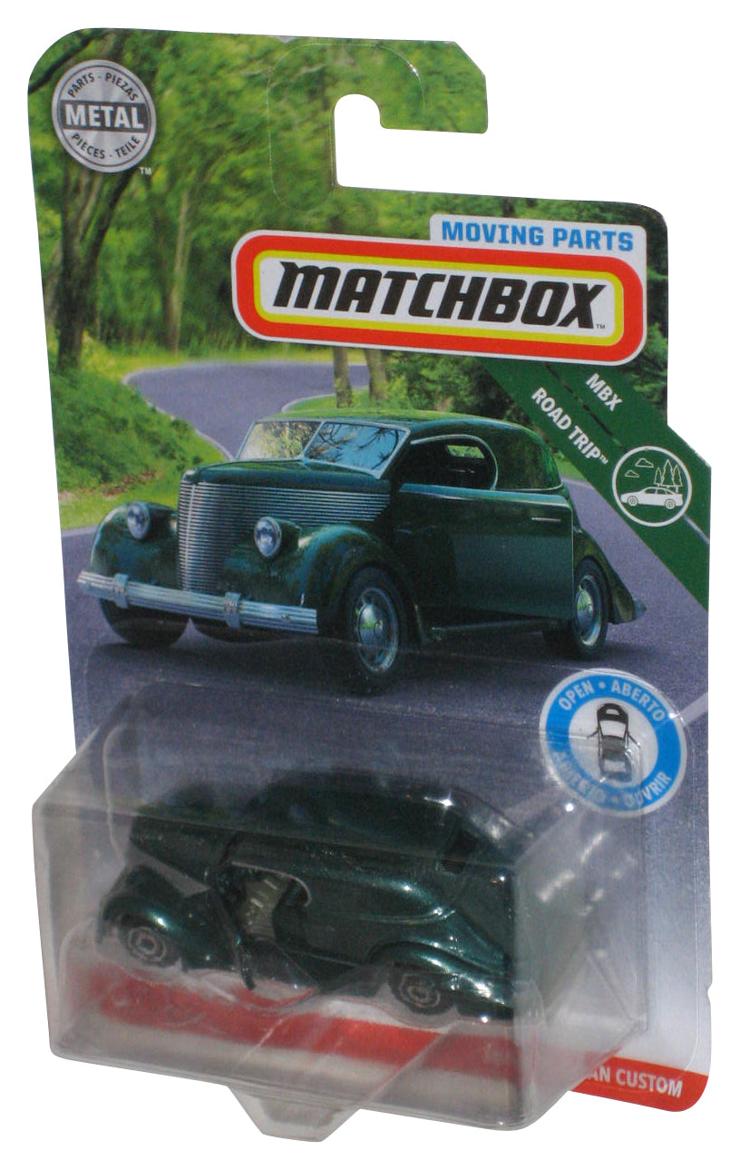 Matchbox MBX Road Trip (2019) Green '36 Ford Sedan Custom Toy Car - (Cracked Plastic)