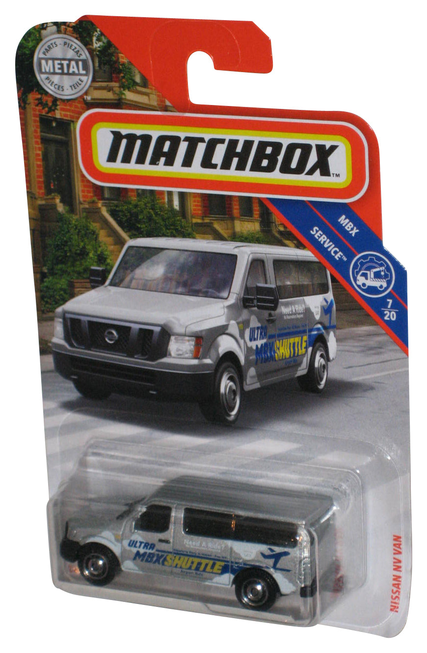 Matchbox MBX Service 7/20 (2018) Silver Ultra Shuttle Nissan NV Van Metal Toy 84/100