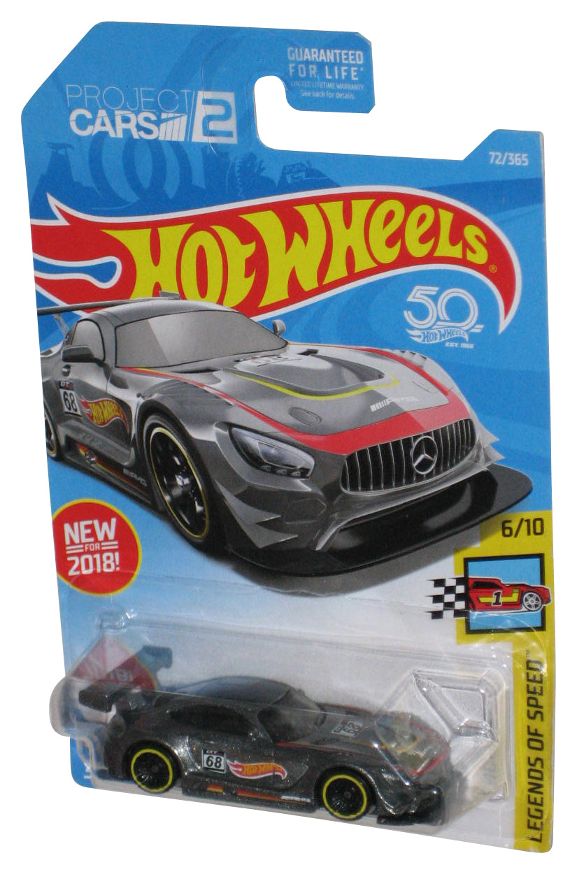 Hot Wheels Project 2 Legends of Speed 6/10 (2018) Silver '16 Mercedes-AMG GT3 Car 72/365 - (Minor Shelf Wear)