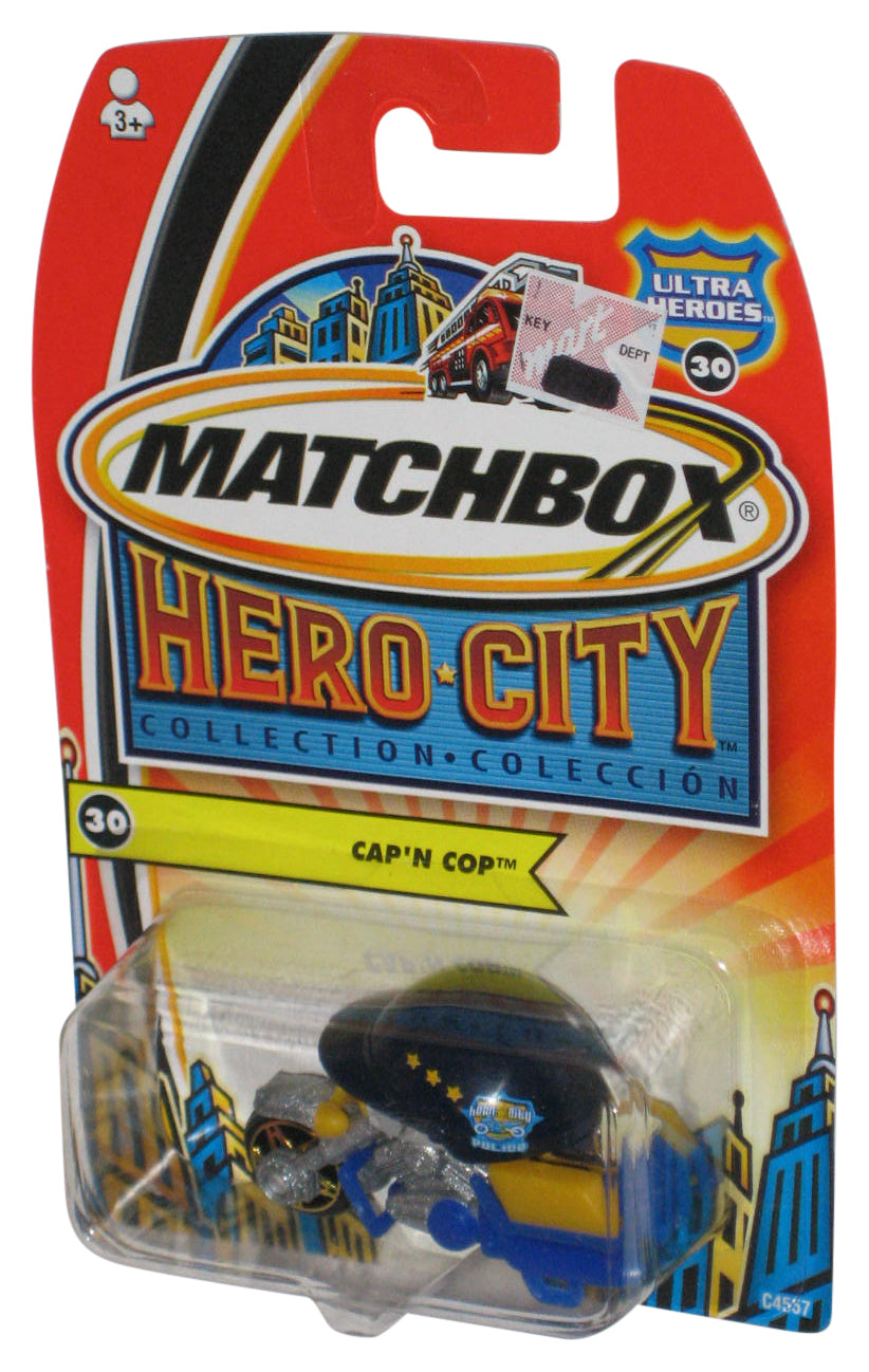 Matchbox Hero City Collection (2003) Ultra Heroes Blue & Yellow Cap'N Cop Bike #30