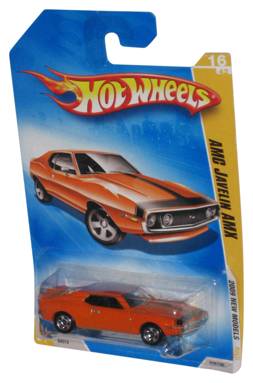 Hot Wheels 2009 New Models Orange AMC Javelin AMX Toy Car 016/190 - (Cracked Plastic)