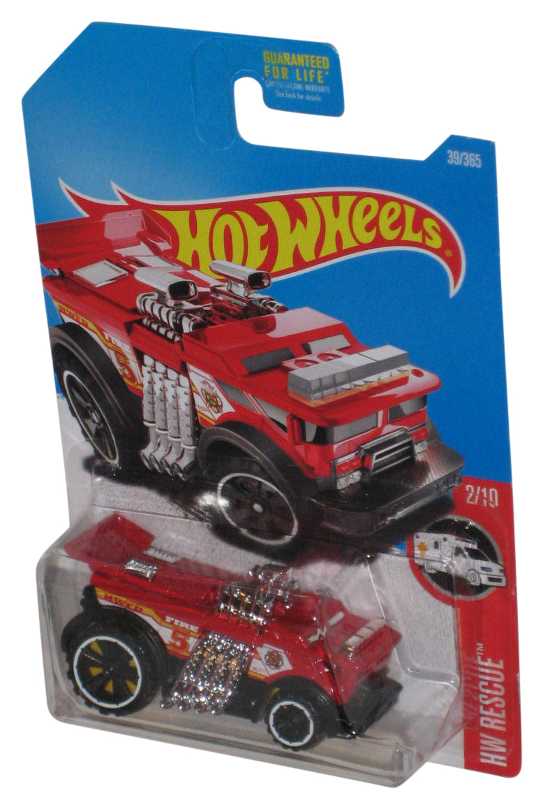 Hot Wheels HW Rescue 2/10 (2015) Red Backdrafter Toy Car 39/365 - (Cracked Plastic)