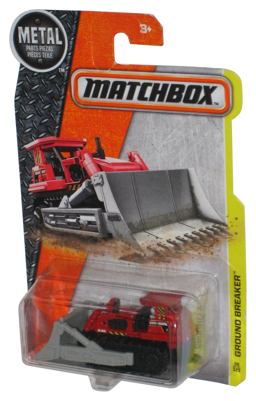 Matchbox Ground Breaker (2016) Mattel Metal Red Toy Vehicle 35/125 - (Cracked Plastic)