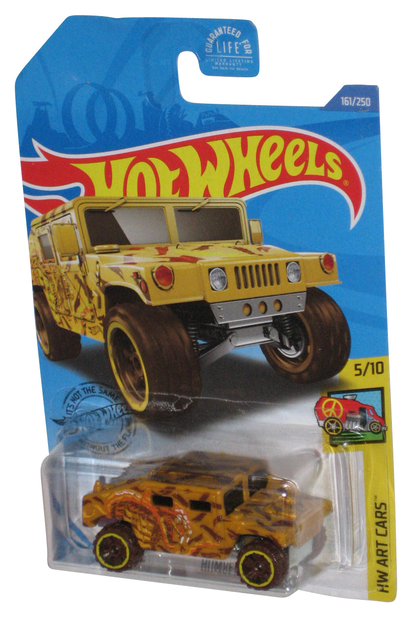 Hot Wheels HW Art 5/10 (2017) Yellow Humvee Toy Car 161/250 - (Cracked Plastic)