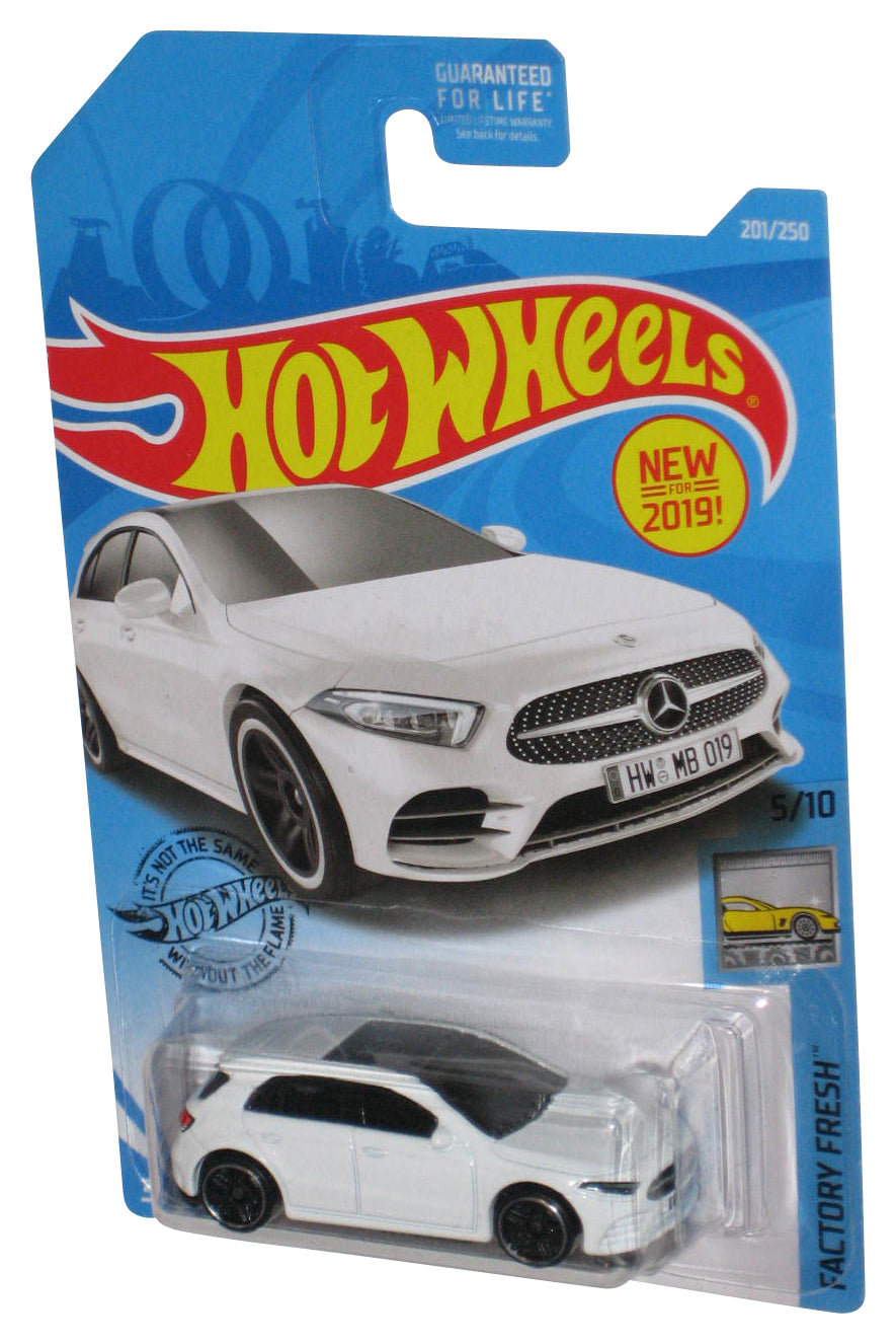 Hot Wheels Factory Fresh 5/10 (2018) White '19 Mercedes-Benz A-Class Car 201/250 - (Cracked Plastic)