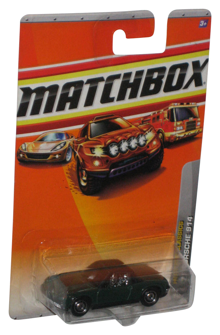 Matchbox Heritage Classics (2009) Dark Green '71 Porsche 914 Toy Car 16/100 - (Cracked Plastic)