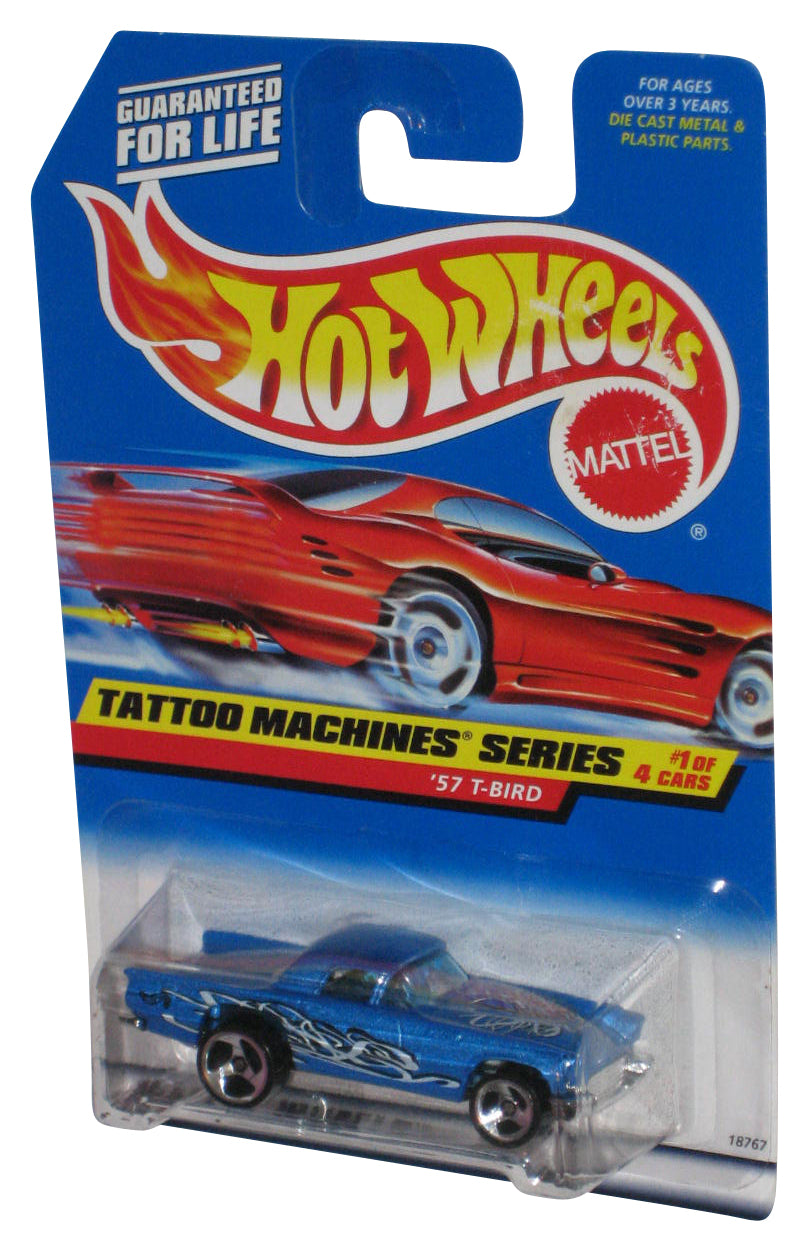 Hot Wheels Tattoo Machines Series 1/4 (1997) Blue '57 T-Bird Toy Car #685