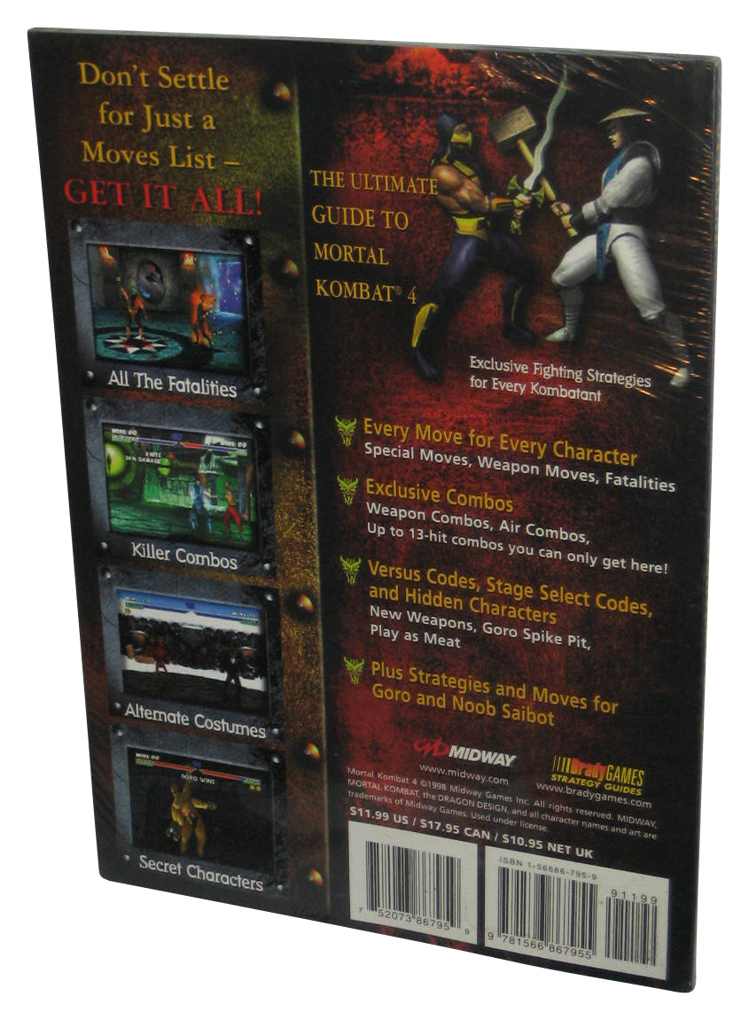 Mortal Kombat 4 Official Fighter's Kompanion Brady Games Strategy Guide Book