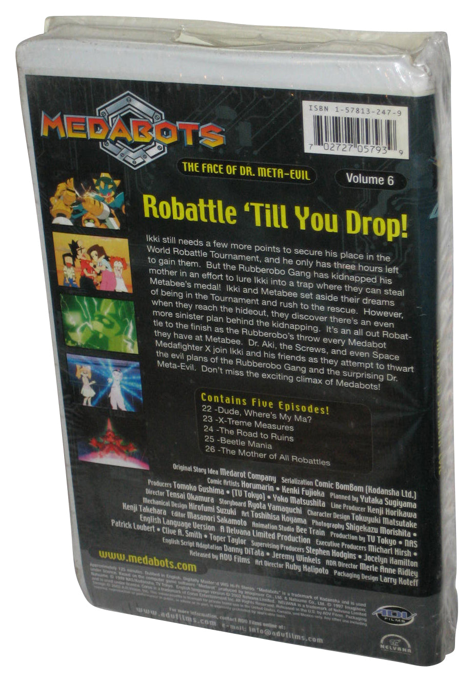Medabots Face of Dr. Meta-Evil Vol. 6 ADV Films (2002) Animated Cartoon VHS Tape