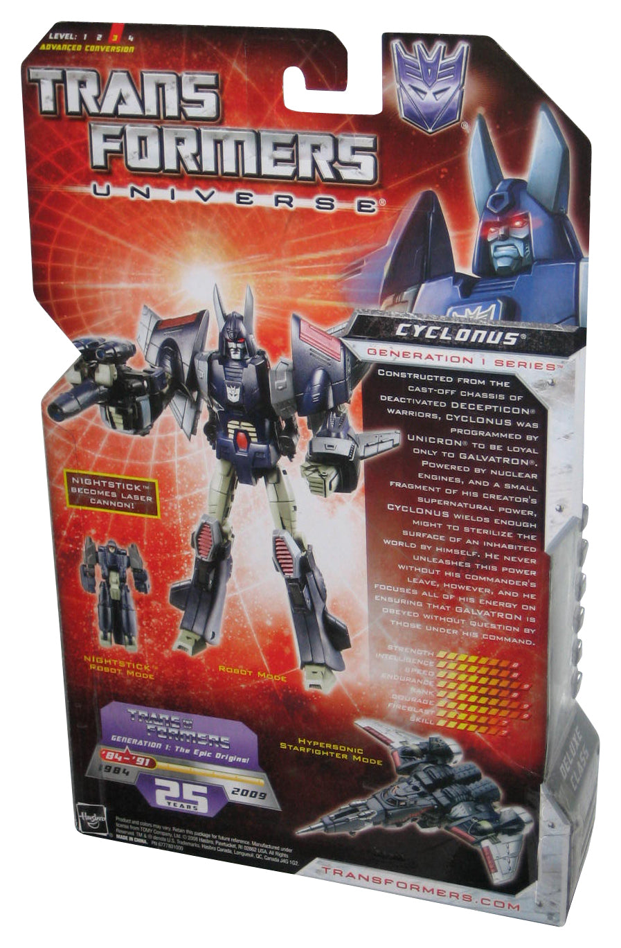 Transformers Universe RID Generation 1 Series Cyclonus (2008) Hasbro Figure w/ Nightstick