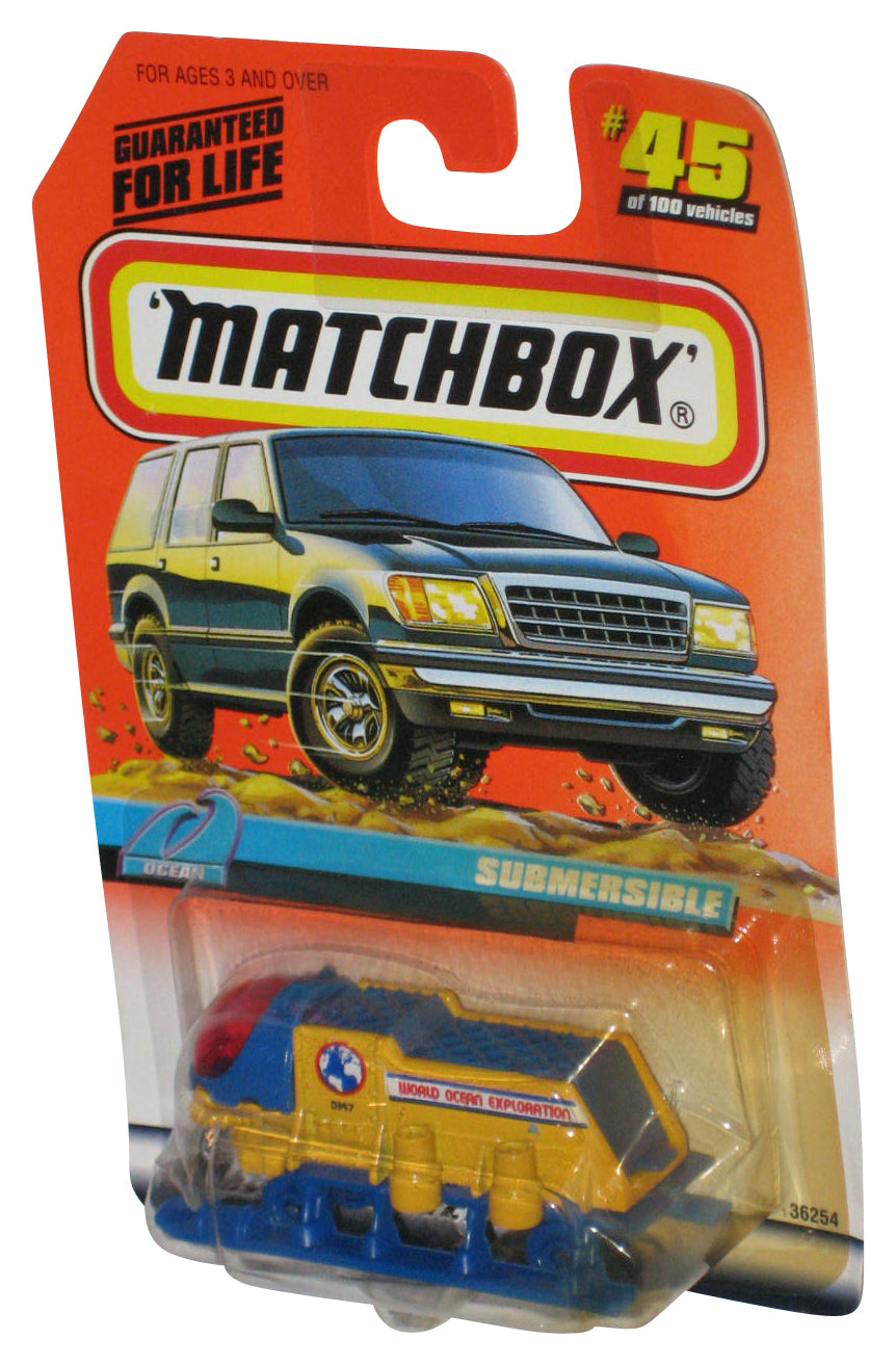 Matchbox Ocean Submersible (1998) Yellow & Blue Toy Car #45/100