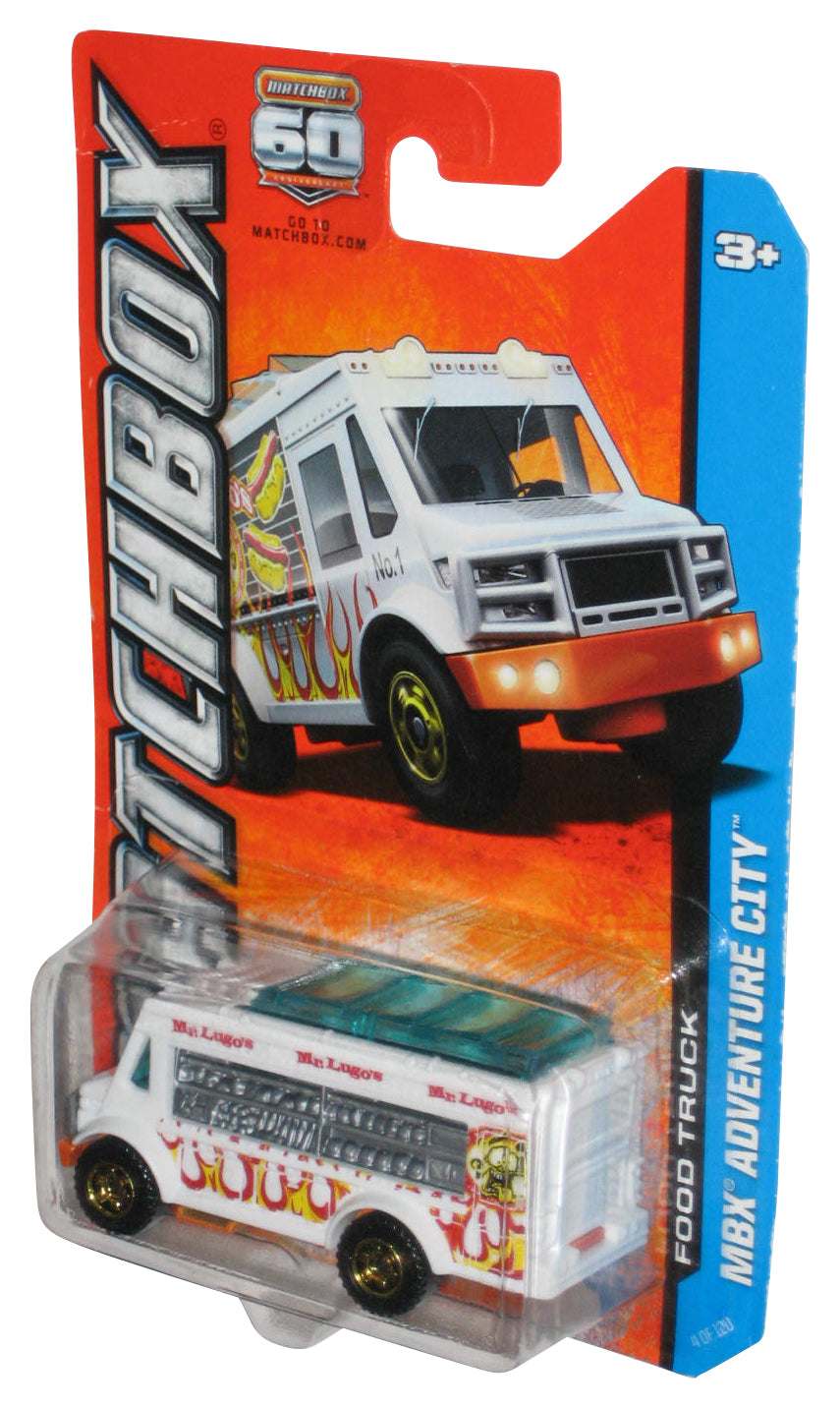 Matchbox 60th MBX Adventure City (2012) White Food Truck Toy #4/120