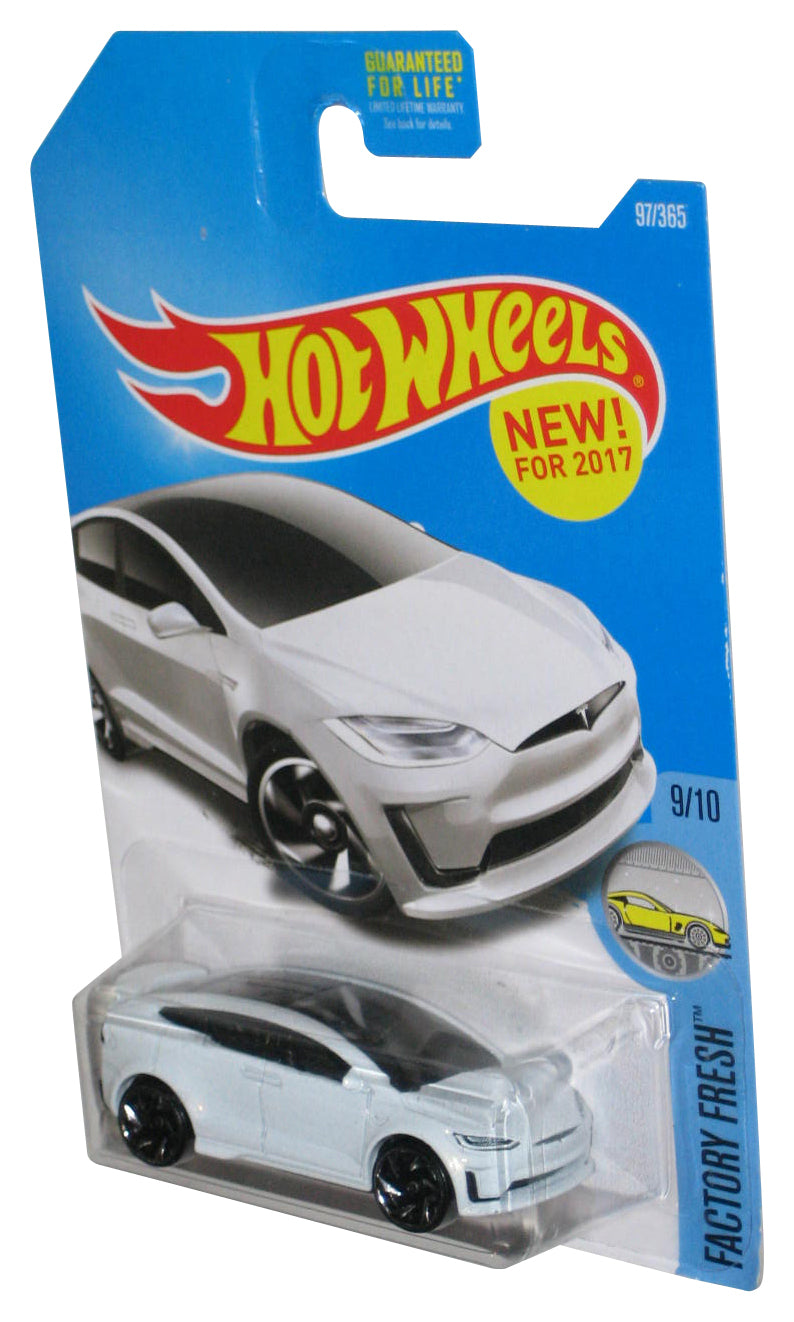 Hot Wheels Factory Fresh 9/10 (2017) White Tesla Model X Toy Car 97/365