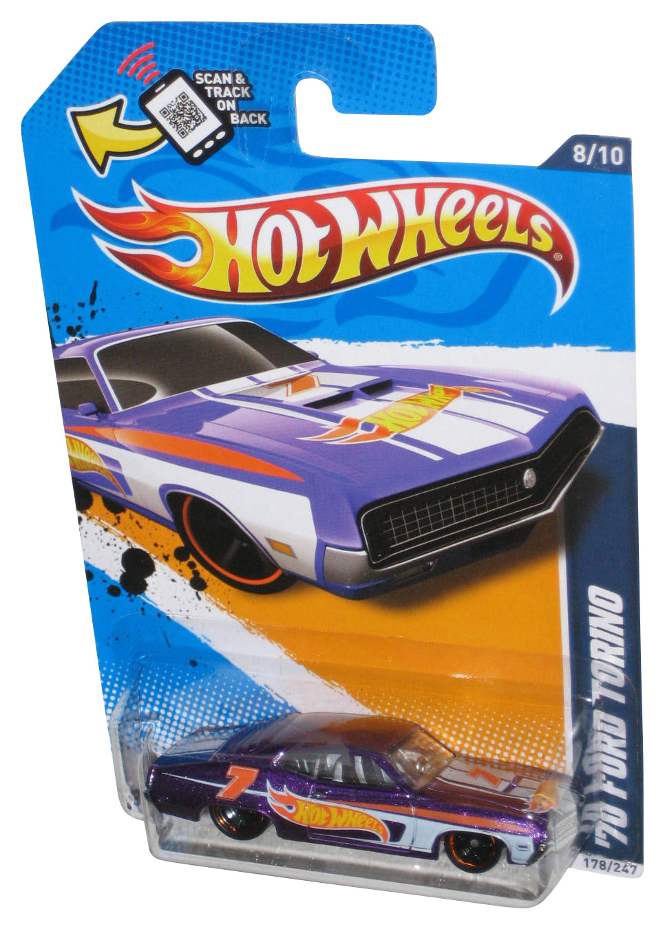Hot Wheels HW Racing '12 8/10 Purple '70 Ford Torino Toy Car 178/247