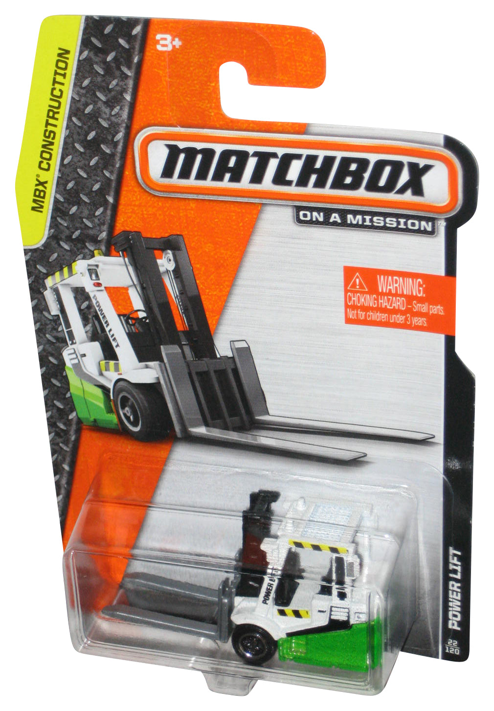 Matchbox MBX Construction (2013) White & Green Power Lift Toy 22/120 - (Dented Plastic)