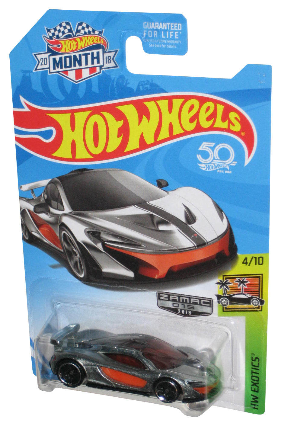 Hot Wheels HW Exotics 4/10 (2017) Zamac 015 White McLaren P1 Toy Car 170/365 - (Month Card)