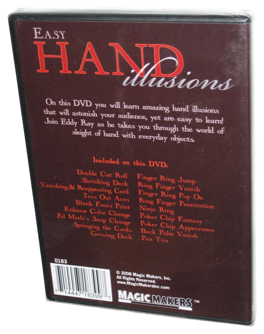Magic Makers Easy Hand Illusions With Playing Cards Pen Rings DVD