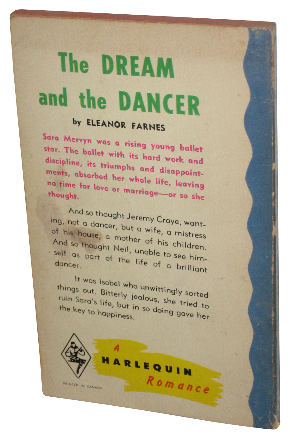 Harlequin Romance The Dream and The Dancer (1975) Paperback Book - (Eleanor Farnes)