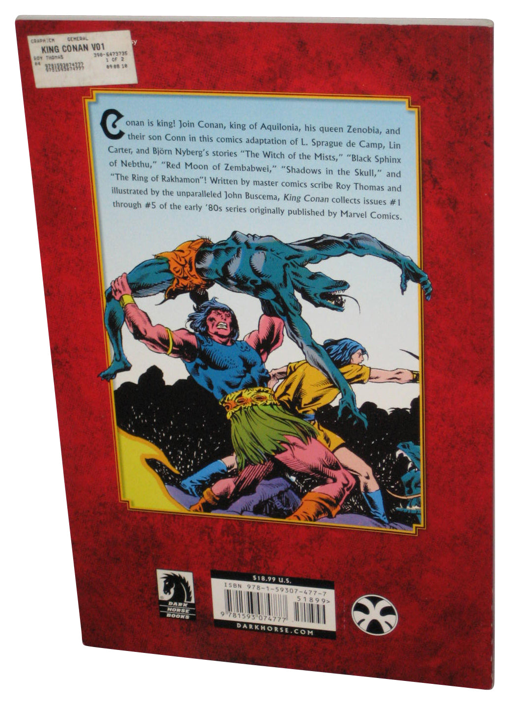 The Chronicles of King Conan Volume 1 Witch of Mists and Other Stories (2010) Dark Horse Paperback Book