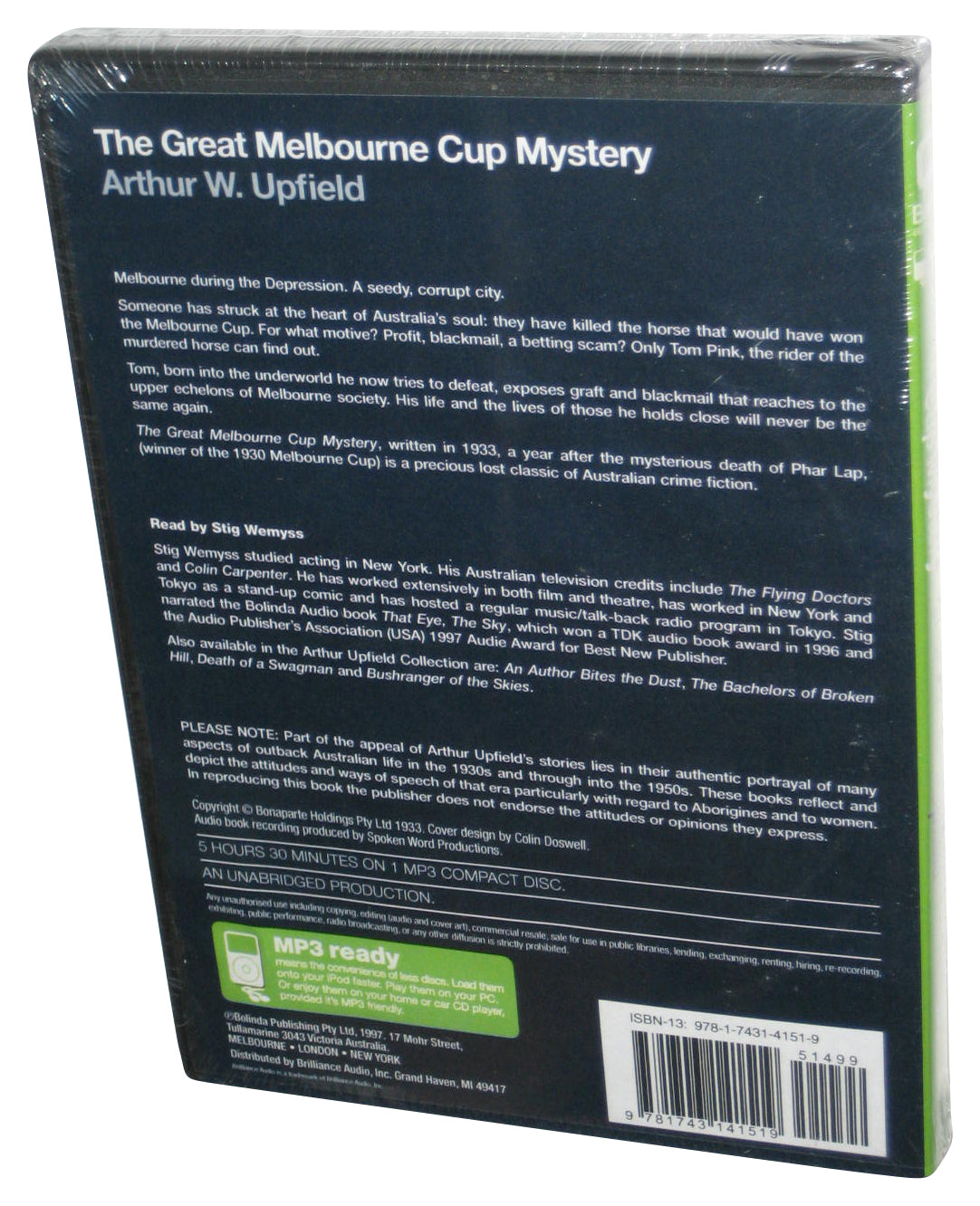 The Great Melbourne Cup Mystery (2012) MP3 Audio CD - (Peter Hosking / Detective Inspector Napoleon Bonaparte)