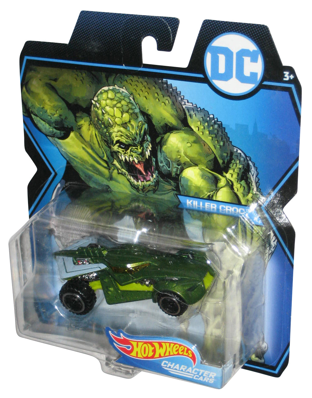 DC Comics Character Cars (2020) Hot Wheels Killer Croc Green Toy Car - (Cracked Plastic)