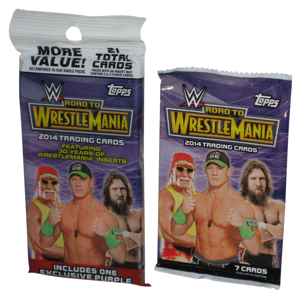 WWE Road To Wrestlemania Topps 2014 Trading Card Packs Lot w/ Exclusive Purple Parallel Card