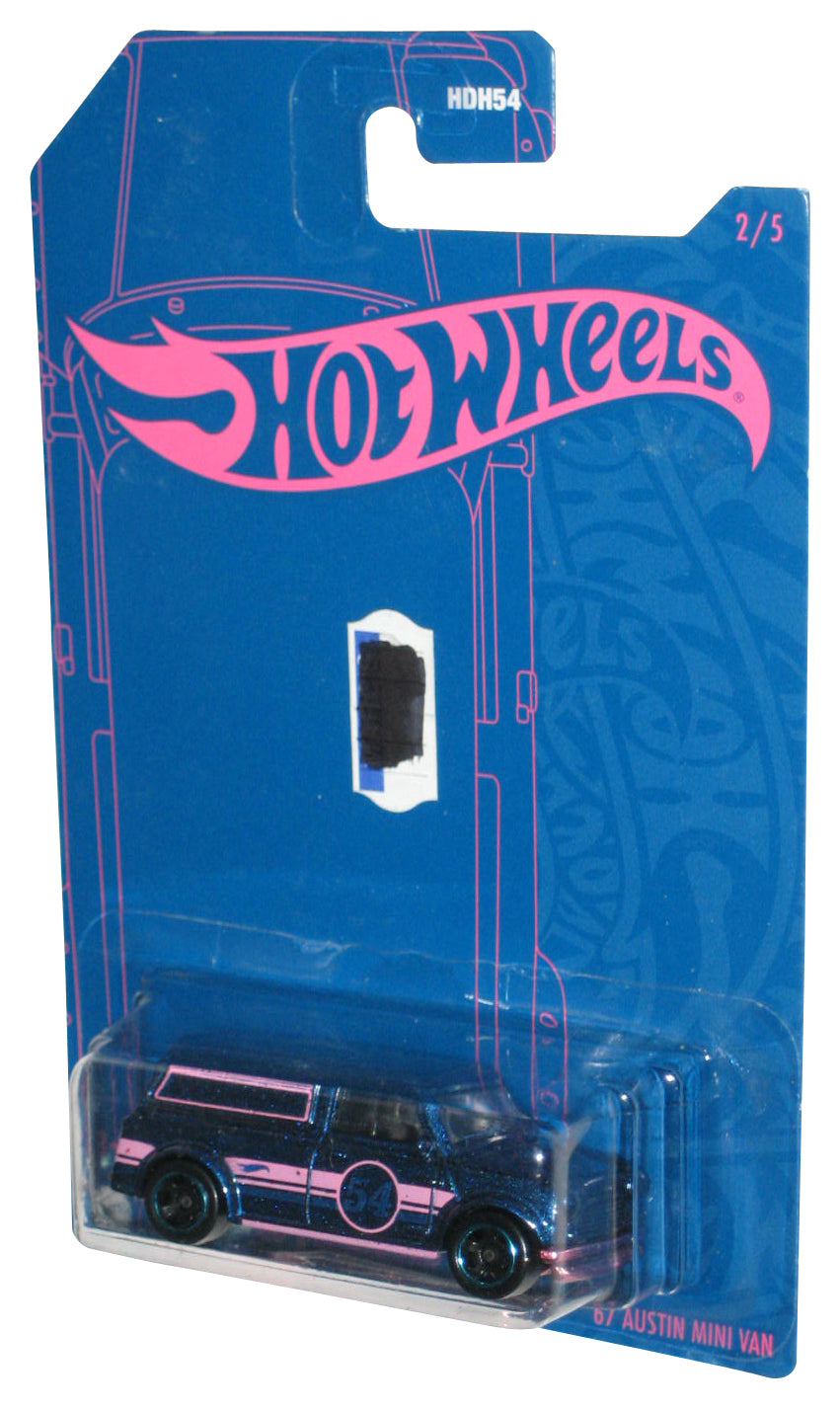 Hot Wheels Pearl & Chrome (2021) Blue & Pink '67 Austin Mini Van 2/5