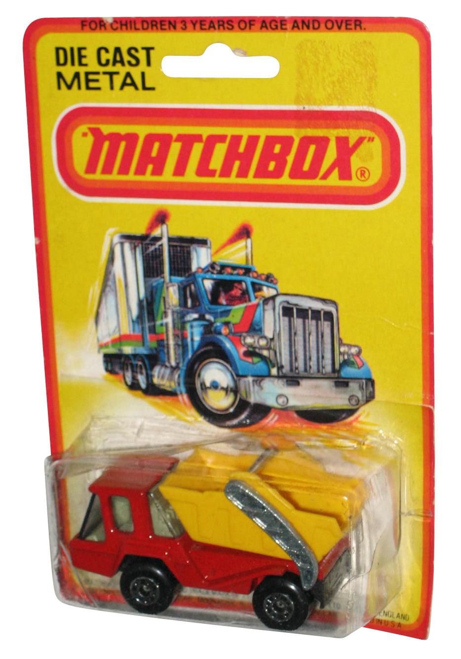 Matchbox Lesney (1978) Vintage Yellow & Red Skip Truck No. 37 - (Damaged Packaging)