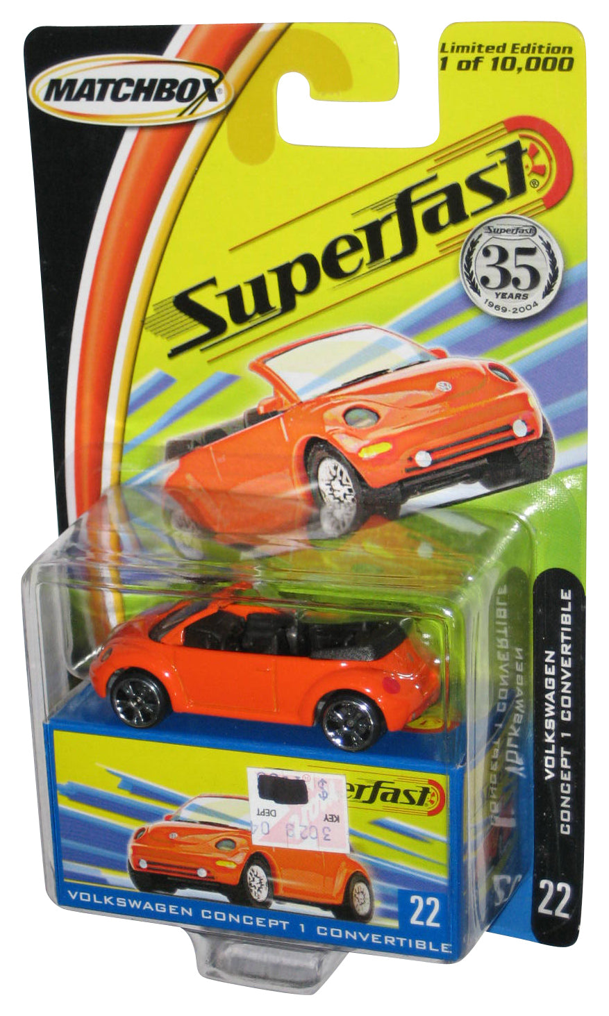 Matchbox Superfast (2004) Orange Volkswagen Concept 1 Convertible Toy Car #22