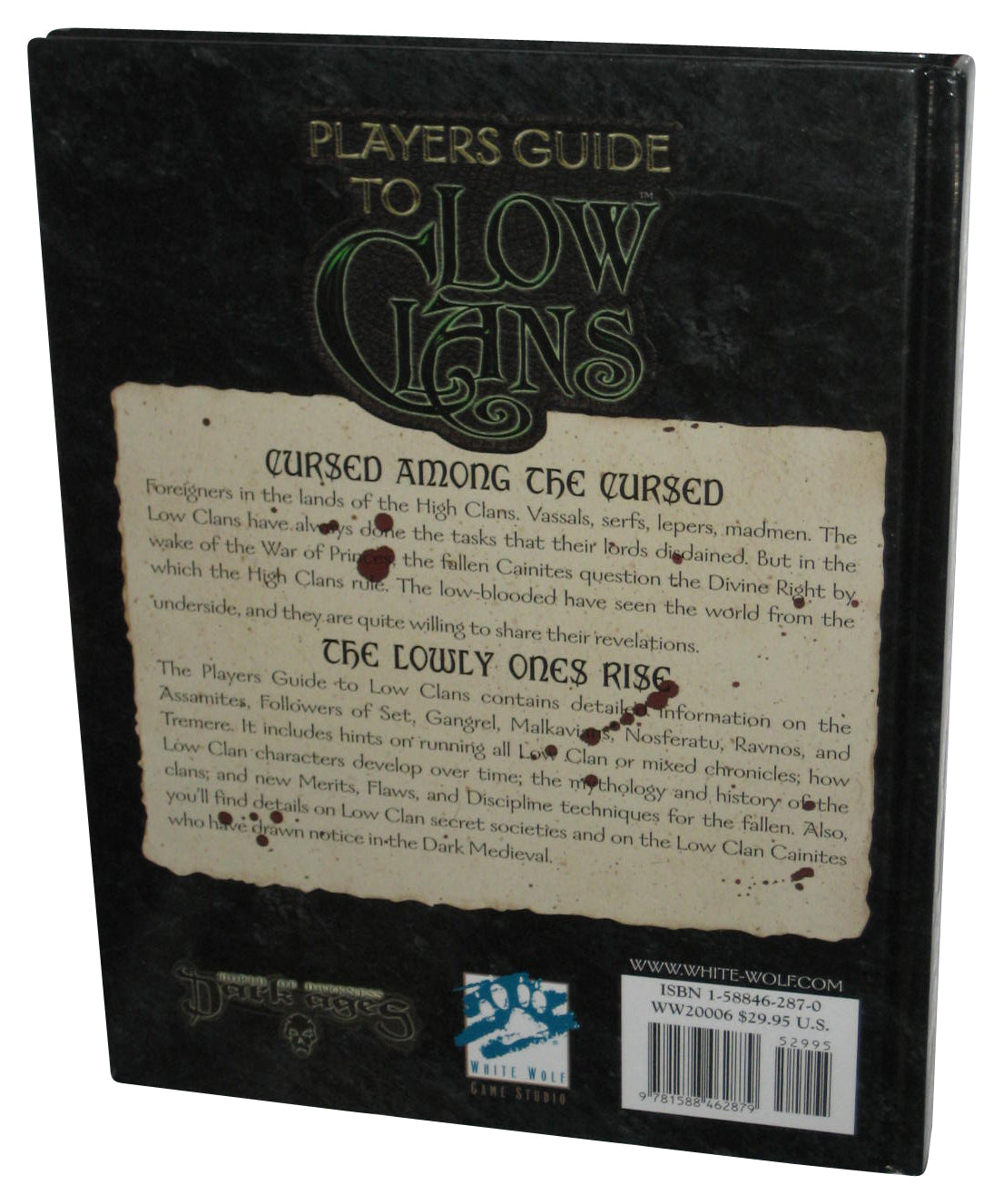 Players Guide To Low Clans A Sourcebook For Dark Ages Vampire (2003) Hardcover Book