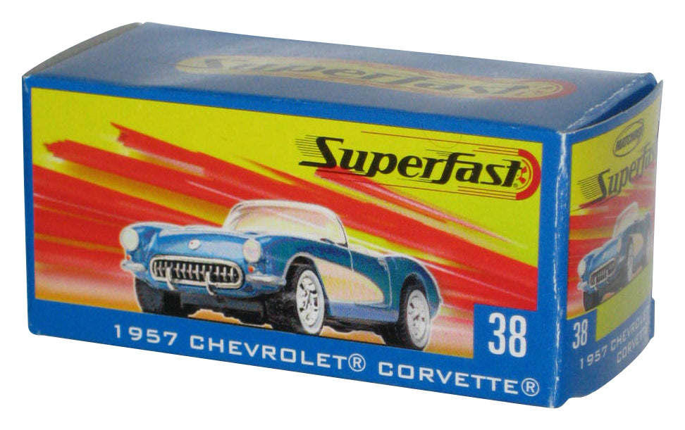 Matchbox Superfast (2004) Blue 1957 Chevrolet Corvette Power Grab Box Toy Car #38